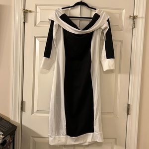 ChicMe Black and White off shoulder dress